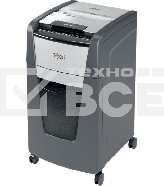 Шредер Rexel Optimum AutoFeed 300X черный с автоподачей (секр.P-4)/фрагменты/300лист./60лтр./скрепки/скобы/пл.карты