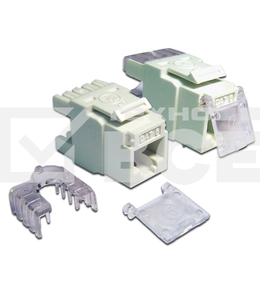 Модуль Keystone, RJ45, кат.6, UTP, 180 градусов, со шторкой, белый