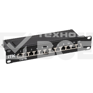 Патч-панель IEK ITK 1U кат.5E STP 12 портов 10' Dual IDC