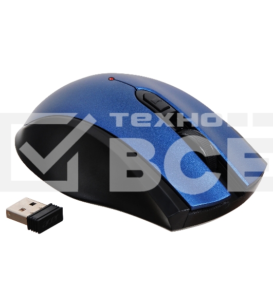 Мышь беспроводная Acer OMR031 черный/синий, 1600 dpi, радиоканал, USB, кнопки - 4