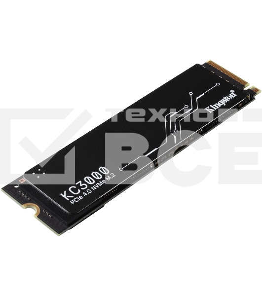 Накопитель SSD Kingston KC3000, 2Tb, PCIe 4.0 x4, M.2 2280, NVMe, R/W 7000/7000, с радиатором