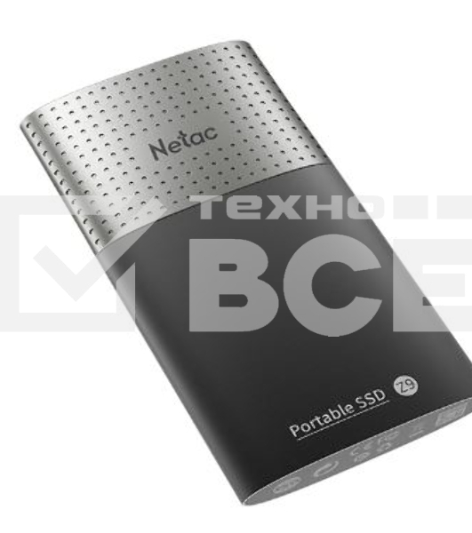 Внешний накопитель SSD External Netac 250Gb Z9 <NT01Z9-250G-32BK> (USB3.2, up to 550/480MBs, 90х47.5х11.5mm, Aluminium+Plastic)