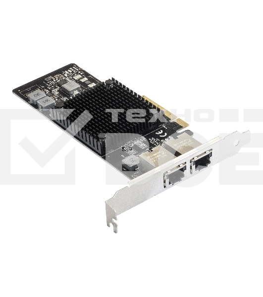 Сетевой адаптер ExeGate EXE-X550-T2 (PCI-E x8 v3.0, порты 2xRJ45 (медные), 10Gb/s (10/5/2.5/1Gb/s, 100Mb/s), Server NIC Intel Chipset X550)