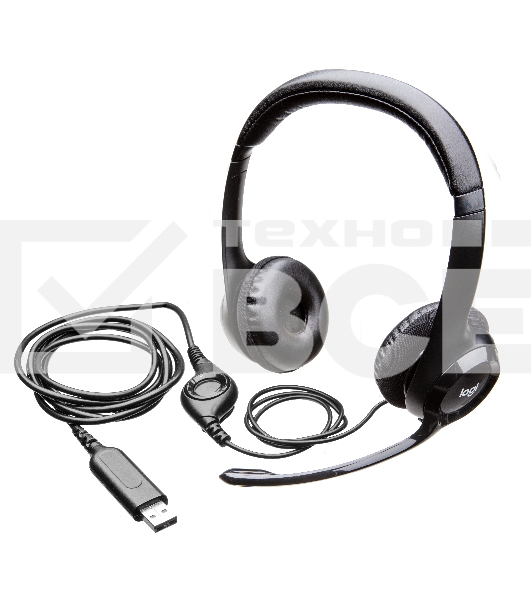 Гарнитура Logitech Headset Logitech H390 USB черный