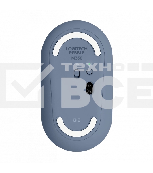 Мышь беспроводная Logitech Pebble M350 синий, 1000 dpi, радиоканал, Bluetooth, USB, кнопки - 3