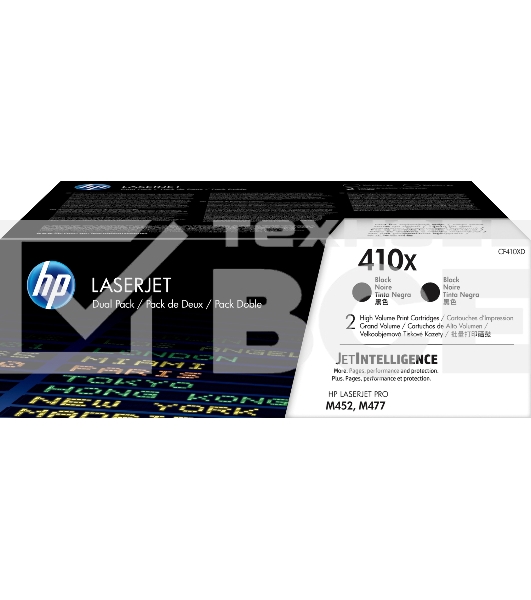 Картридж лазерный HP 410X черный двойная упаковка увеличенной емкости (CF410XD) для HP CLJ M477/M452/M377dw 2 х 6 500 стр.