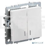 Выключатель 2-кл. СП BRITE ВС10-2-1-БрБ 10А с инд. бел. IEK BR-V20-1-10-K01, фото2