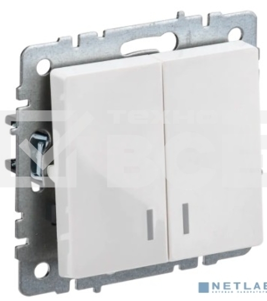 Выключатель 2-кл. СП BRITE ВС10-2-1-БрБ 10А с инд. бел. IEK BR-V20-1-10-K01