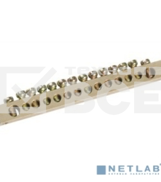 Шина PEN земля-ноль 6х9мм 12/2 (12групп/креп по краям) YNN11-12-100 IEK