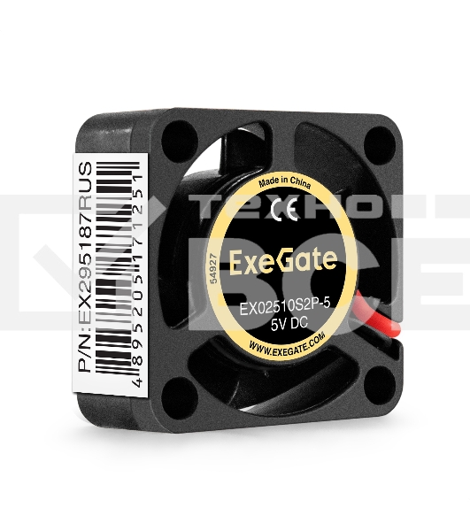 Вентилятор для корпуса ExeGate EX02510S2P-5 черный, 25 мм, 10000 об/мин, 22 дБ, 2 pin