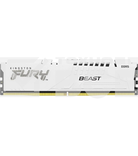 Оперативная память Kingston Fury Beast, DDR5, 16GB (1x16GB), 5600MHz, CL36, с радиаторами, белый