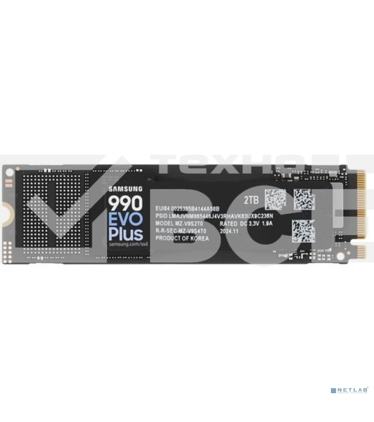 Накопитель SSD Samsung 990 EVO Plus, 2Tb, M.2 2280, PCIe 4.0 x4, NVMe, R/W 7250/6300