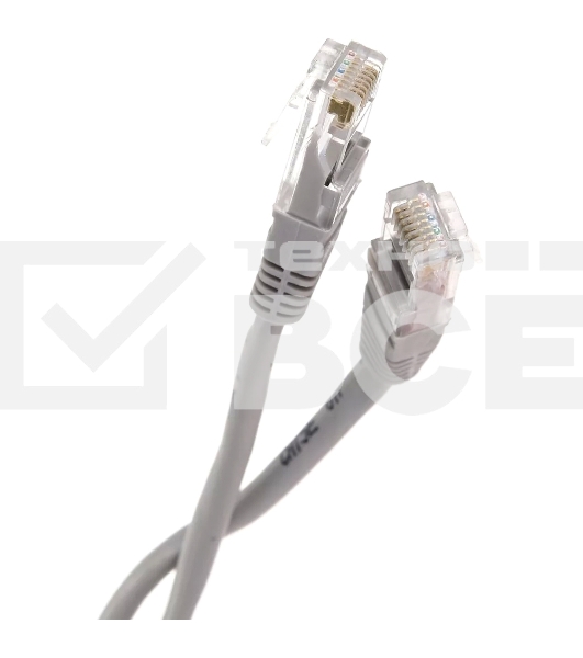 Патч-корд 3м 'Telecom' UTP кат.5еRJ45,литой, серый, NA102--3M