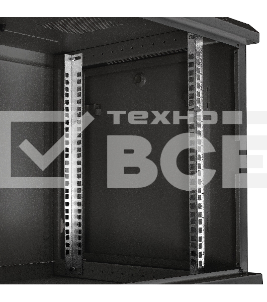 Шкаф телекоммуникационный 19' настенный 9U ExeGate EC-WM-9U.450.G.BLACK (19', 9U, 600x450x500 мм (ШхГхВ), передняя дверь закаленное стекло, съемные боковые панели, пыле- и влагозащита IP23, черный RAL 9004)