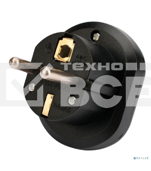 Переходник питания универсальный Cablexpert 6в1 A-AC-UKEU-003B, с вилки A,B,(C),F,E,G,I в F,E, 16А, термостойкий PС пластик, черный, пакет