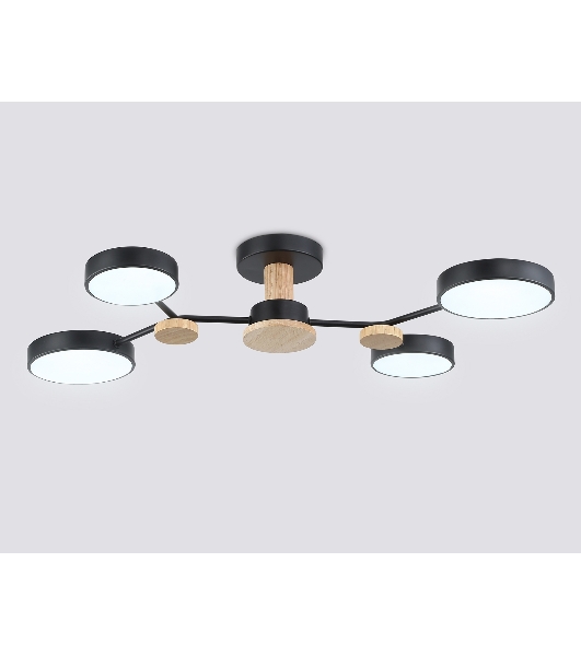 Светильник Ambrella light FL4860/4 BK/WD черный/дерево 60W 3000-6000K 700*400*120 (без ПДУ)