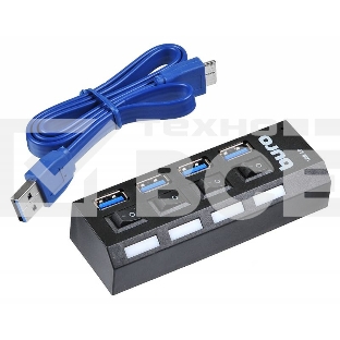 Разветвитель USB 3.0 Buro BU-HUB4-U3.0-L 4порт. черный
