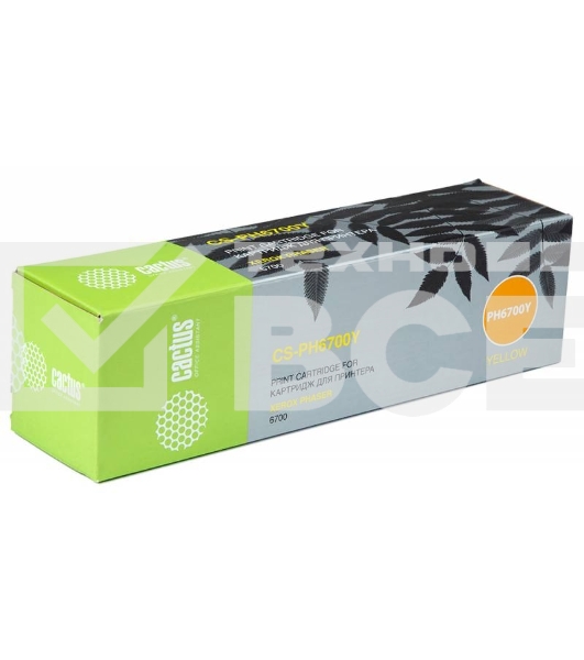 Картридж лазерный Cactus CS-PH6700Y (106R01525) CS-PH6700Y желтый (12000 стр.) для Phaser 6700