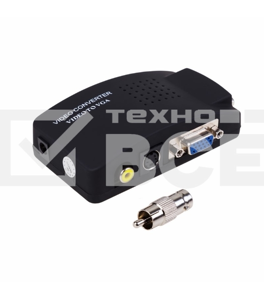 Конвертер BNC\RCA + S-video на VGA (в комплекте переходник гн. BNC – шт. RCA) Rexant