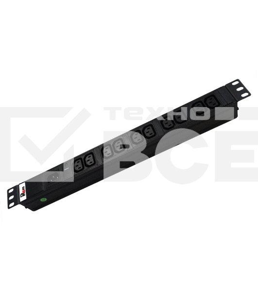 Аксессуар ЦМО Блок розеток Rem-10 без шнура с инд., 10 IEC 60320 C13, вход IEC 60320 C14, 10A, алюм., 19