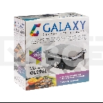 Гриль электрический Galaxy Line GL 2961, черный с серебристым, механическое управление, 2200 Вт, мраморное керамическое покрытие рабочей поверхности, корпус из нержавеющей стали, индикаторы сети и нагрева, регулятор температуры, лопатка и емкости для сбор, фото5