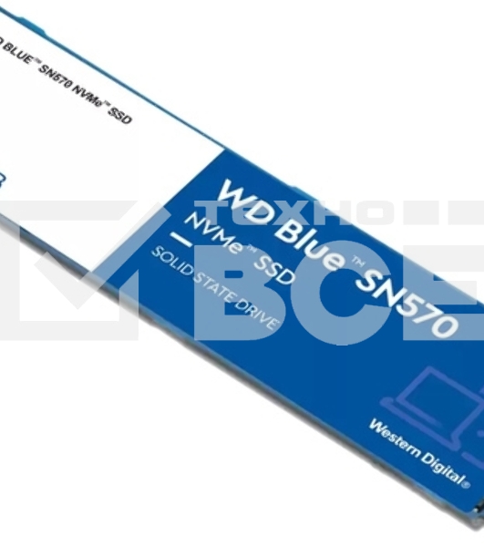 Накопитель SSD WD Blue SN570 WDS250G3B0C, 250Gb, PCIe 3.0 x4, M.2 2280, NVMe, R/W 3300/1200
