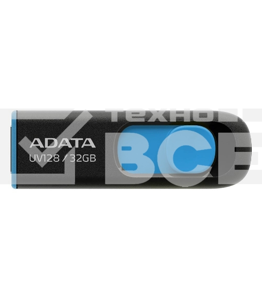 Флеш диск 128GB ADATA UV128, USB 3.0, черный/синий