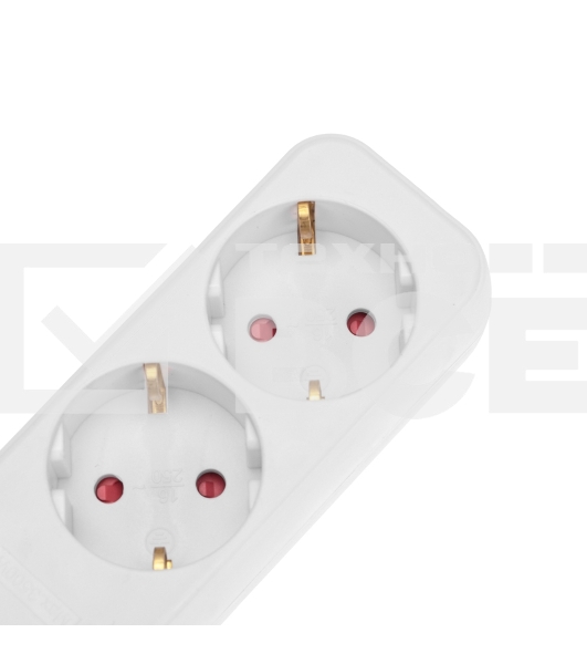 Удлинитель STANDARD 3 гнезда, 5м, 3х1,0мм², с/з, с выключателем, белый REXANT