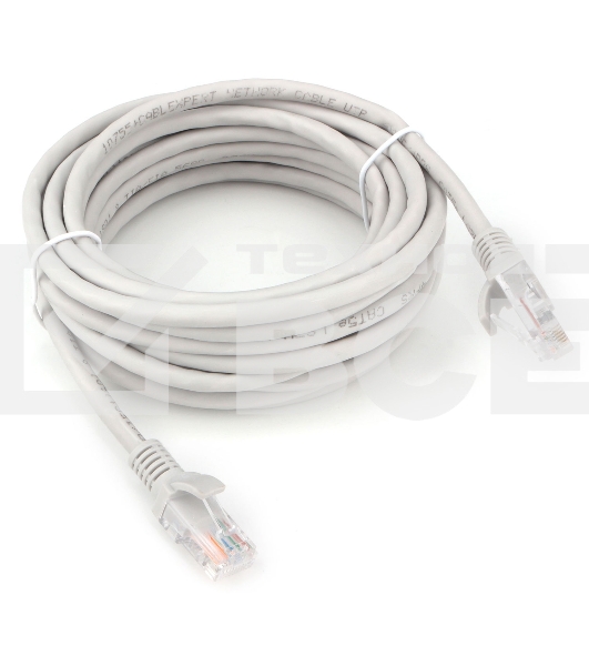 Патч-корд LSZH UTP Cablexpert PP31-5M кат.5e, 5м, литой, многожильный (серый)