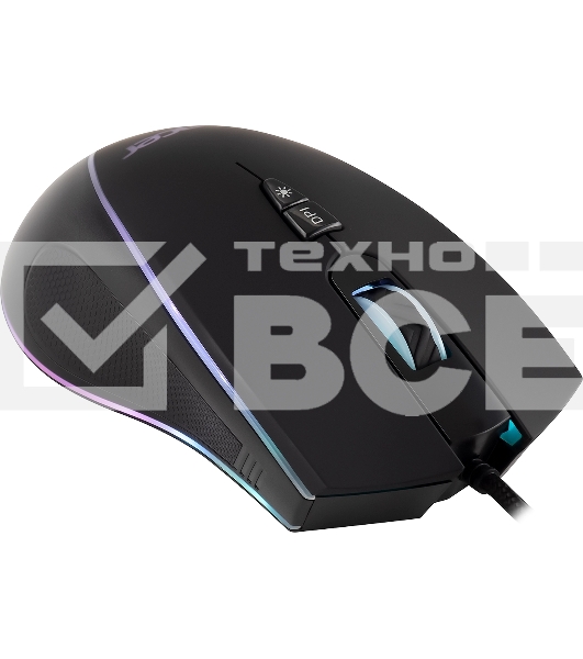 Мышь проводная Acer OMW131 черный, 6400 dpi, USB, кнопки - 7