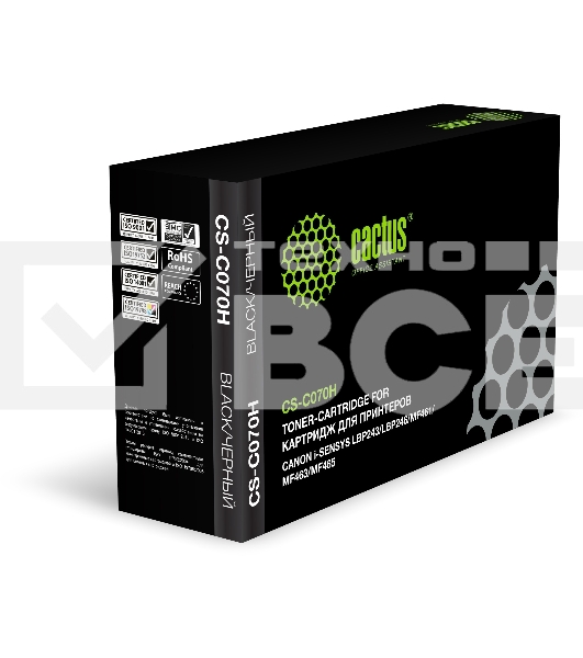 Картридж лазерный Cactus CS-C070H 070H черный (10200стр.) для Canon i-SENSYS LBP243/LBP246/MF461/MF463/MF465