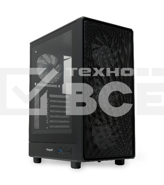Компьютерный корпус  HSPD M510, Mesh Mid Tower, черный, TG, 0.5 SPCC, 4x120mm ARGB ATX, mATX, mITX 180/280/160mm 1x2.5
