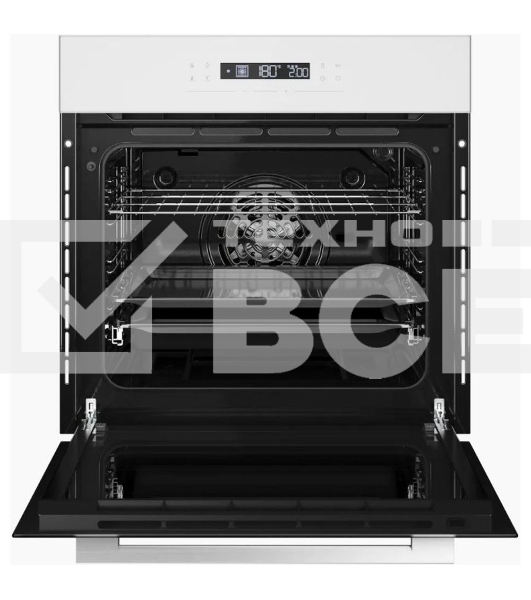 Встраиваемый духовой шкаф Kuppersberg HO 615 W, электрический, High-Tech, 60 см, объем 73 л, 10 режимов, 6 автропрограмм, доводчик двери, сенсорное управление, макс. Температура 250 градусов, дисплей, таймер, телескопические направляющие на 1 уровень, цве
