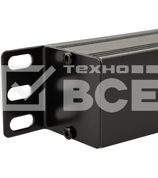 Блок распределения питания Rexant для 19' шкафов, горизонтальный, 6 розеток СЕЕ 7/4, 10A, без выкл, алюм корп, шнур 2м, вилка C14