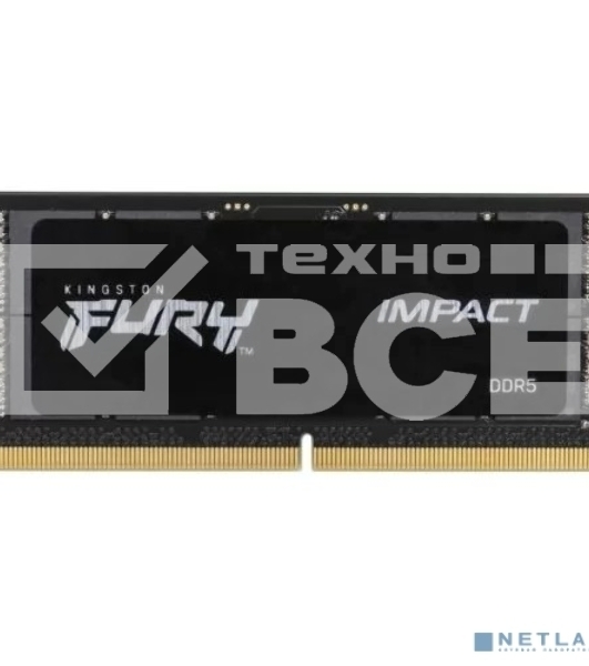 Оперативная память Kingston Fury Impact, DDR5, 32GB (1x32GB), 4800MHz, CL38 SO-DIMM