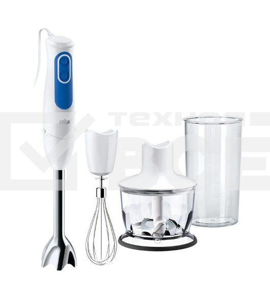 Блендер погружной Braun MQ 3035 WH Sauce 700Вт белый/синий