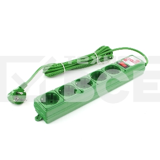 Фильтр-удл. Power Cube PC 3м 5р, зел. 10А/2,2кВт