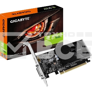 Видеокарта Gigabyte GV-N1030D4-2GL NVidia GeForce GT 1030, 2Gb DDR4/64-bit, PCI-Ex16 3.0, DVI-Dx1, HDMI2.0bx1, LP, 2-slot cooler, Retail