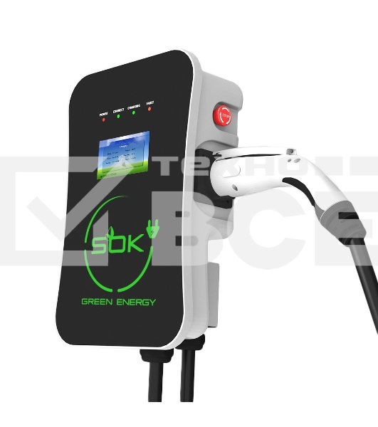 Зарядная станция S'OK Green Energy M3W Series Wallbox EV Charger SM3W10732542-5, 1-phase, 7kw (32a/ 220v), ocpp 1.6j, ip54, кабель 5м