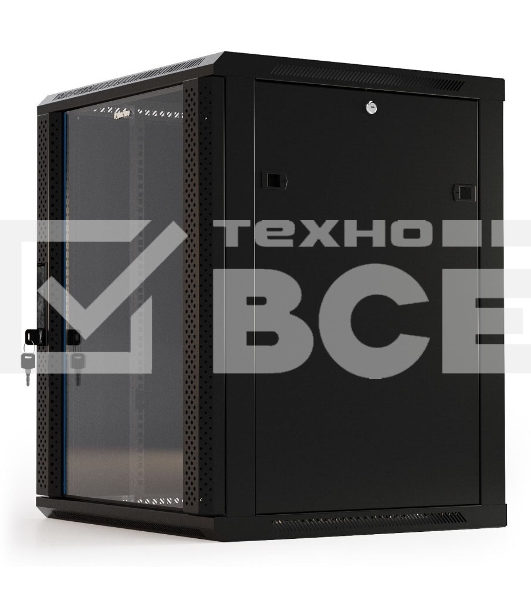 Шкаф настенный Hyperline TWB-1245-GP-RAL9004 19-дюймовый (19