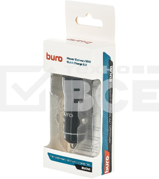 Автомобильное зар./устр. Buro BUCN1 3A PD+QC черный