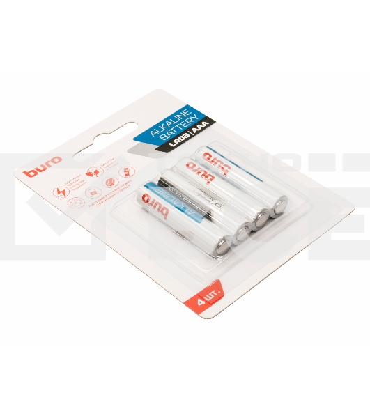 Батарея Buro Alkaline LR03 AAA (4шт) блистер