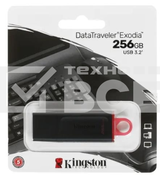 Флеш диск KINGSTON 256GB USB3.2 Gen1 DataTraveler Exodia (Black + Pink)