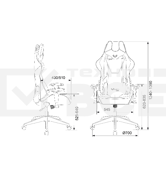 Кресло игровое Бюрократ VIKING 5 AERO BLACK EDITION черный искусственная кожа