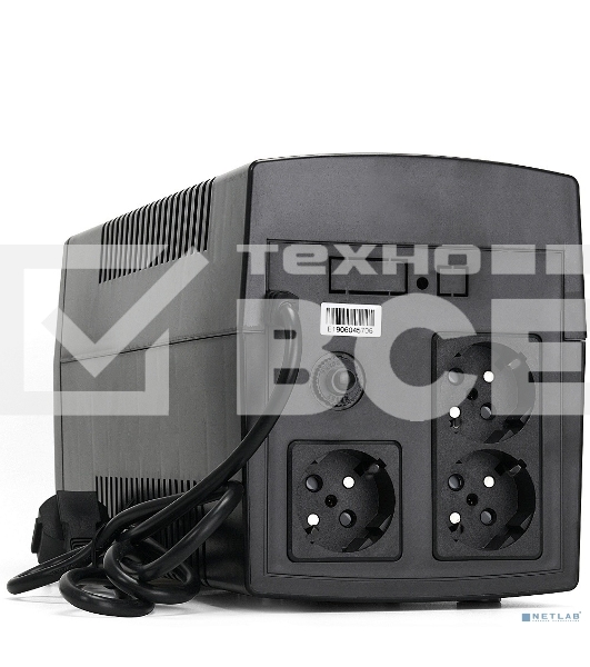 Источник бесперебойного питания Crown CMU-1000X (1000VA/600w; Off-Line; 2 х Euro с резервным питанием и фильтрацией; 12V7AH х 2; Металл)