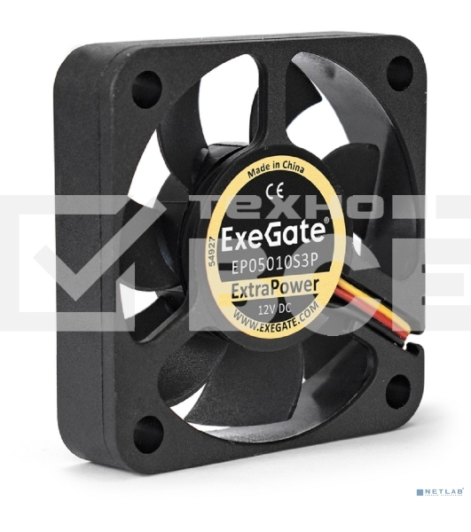 Вентилятор для корпуса ExeGate ExtraPower EP05010S3P черный, 50 мм, 6500 об/мин, 36 дБ, 3 pin