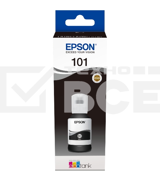 Картридж струйный Epson L101 C13T03V14A черный (127мл) для Epson L4150/L4160/L6160/L6170/L6190