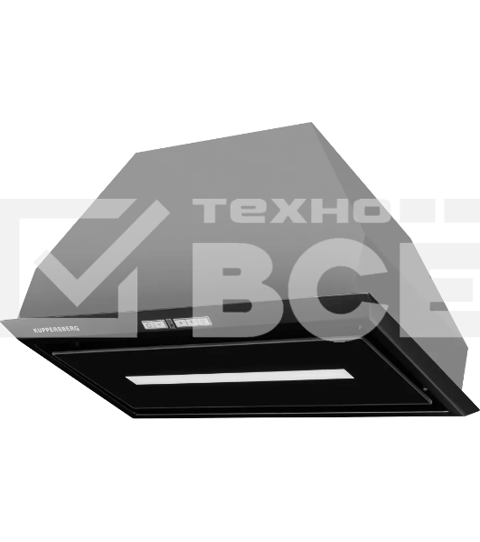 Встраиваемая вытяжка Kuppersberg INTRO 60 BLACK ширина 54 см, отвод воздуха/рециркуляция, 1000 м3/ч, Черная вытяжка с нижней