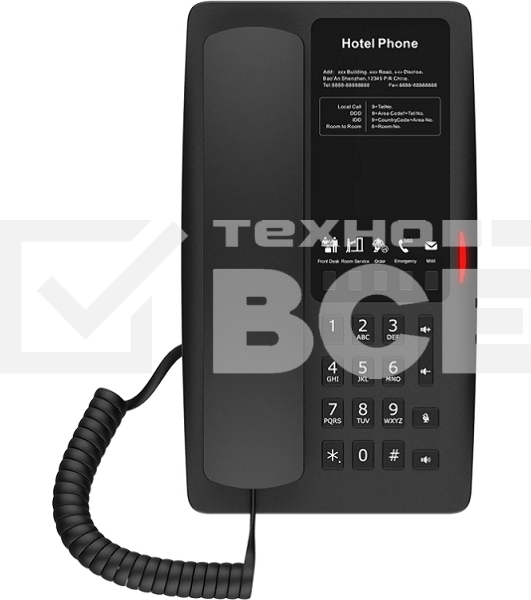 Гостиничный IP-телефон Fanvil H4W WIFI Hotel Phone 2 SIP Lines 1 USB Port for phone charging 5 Soft keys programmable service hotline 2.4GHz&5GHz,Wi-Fi 6 PoE HD Voice    PSU
