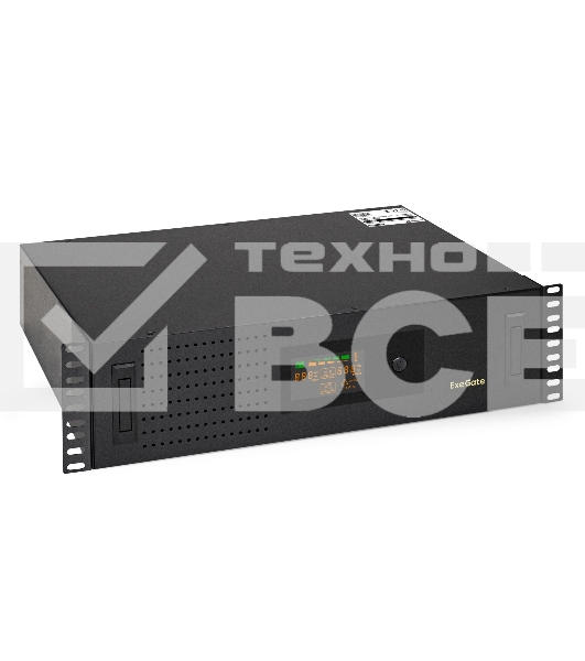 Источник бесперебойного питания ExeGate ServerRM UNL-3000.LCD.AVR.2SH.3C13.USB.3U 3000VA/1800W, Color LCD, AVR, 2*Schuko+3*C13, USB, 3U, установка в стойку, черный